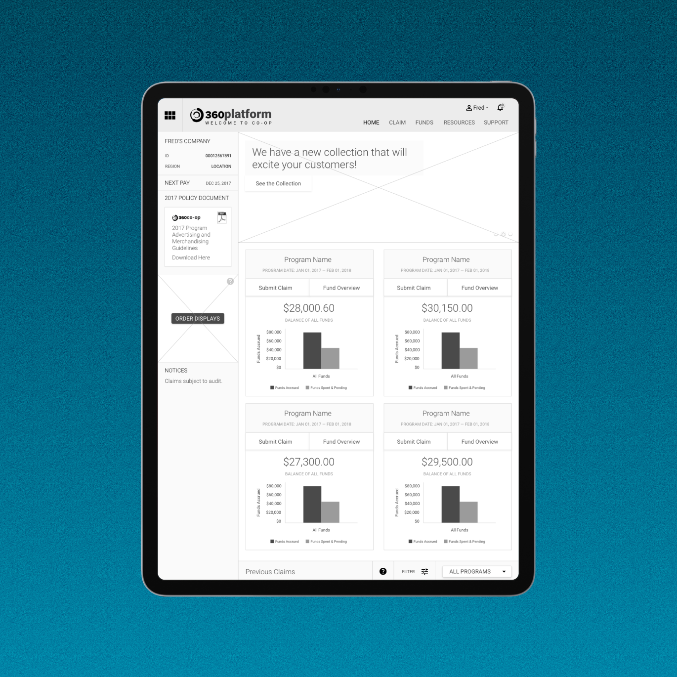 Graphic depicting a hexagonal cropped photo of an interior room design with grid lines along its borders.