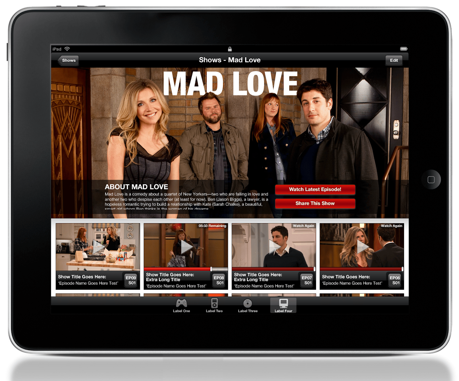 Graphic of a typography specimen showing the alphabet and numerals on top of a dark gray background.